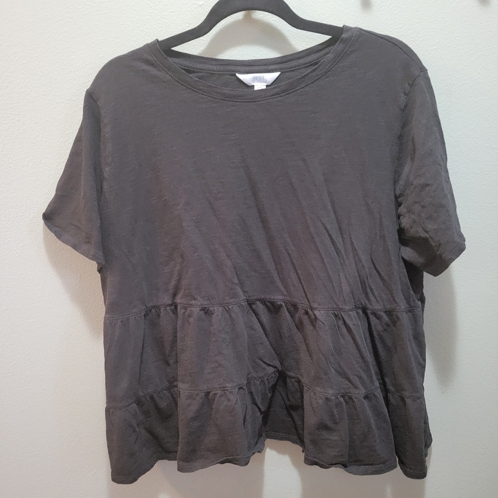 Black Time And Tru Tiered, Ruffled, Babydoll Top Size XXL